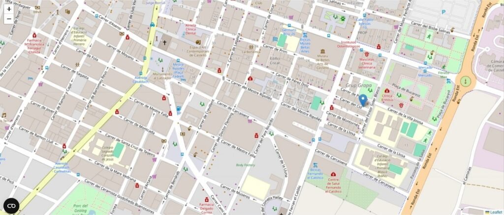 Mapa de localización de Pensisoft en castellón